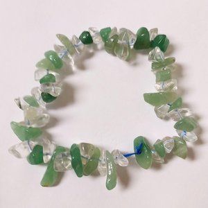 Green and clear homemade bracelet💚🤍